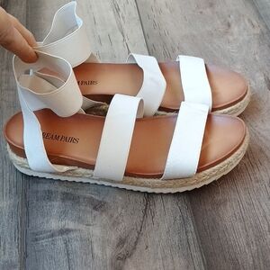 Dream Pairs Women's White Espadrille Sandals